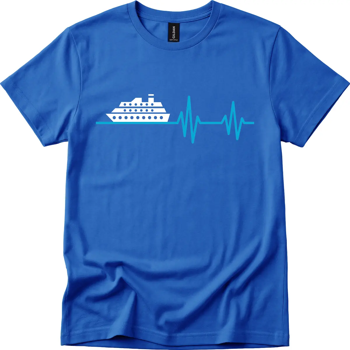Cruise Ship Heartbeat T-Shirt in Royal