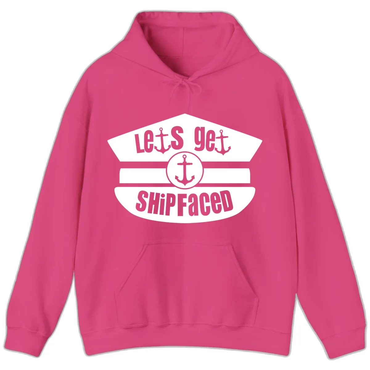 Let's Get Shipfaced Hoodie in Heliconia