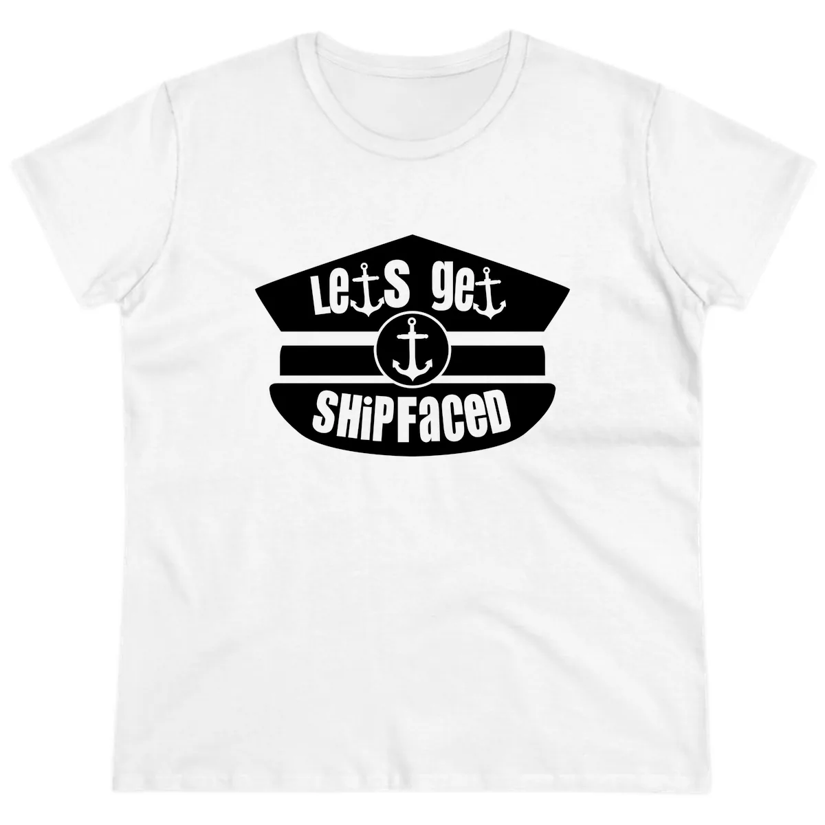 Let's Get Shipfaced Ladies Tee in White