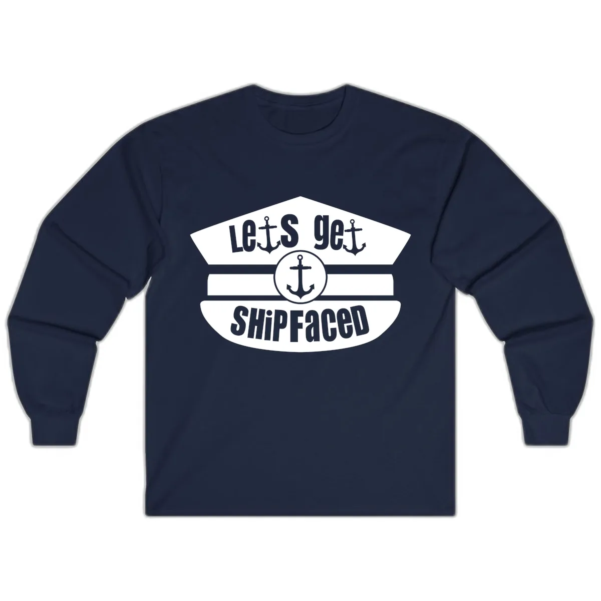 Let's Get Shipfaced Long Sleeve in Navy