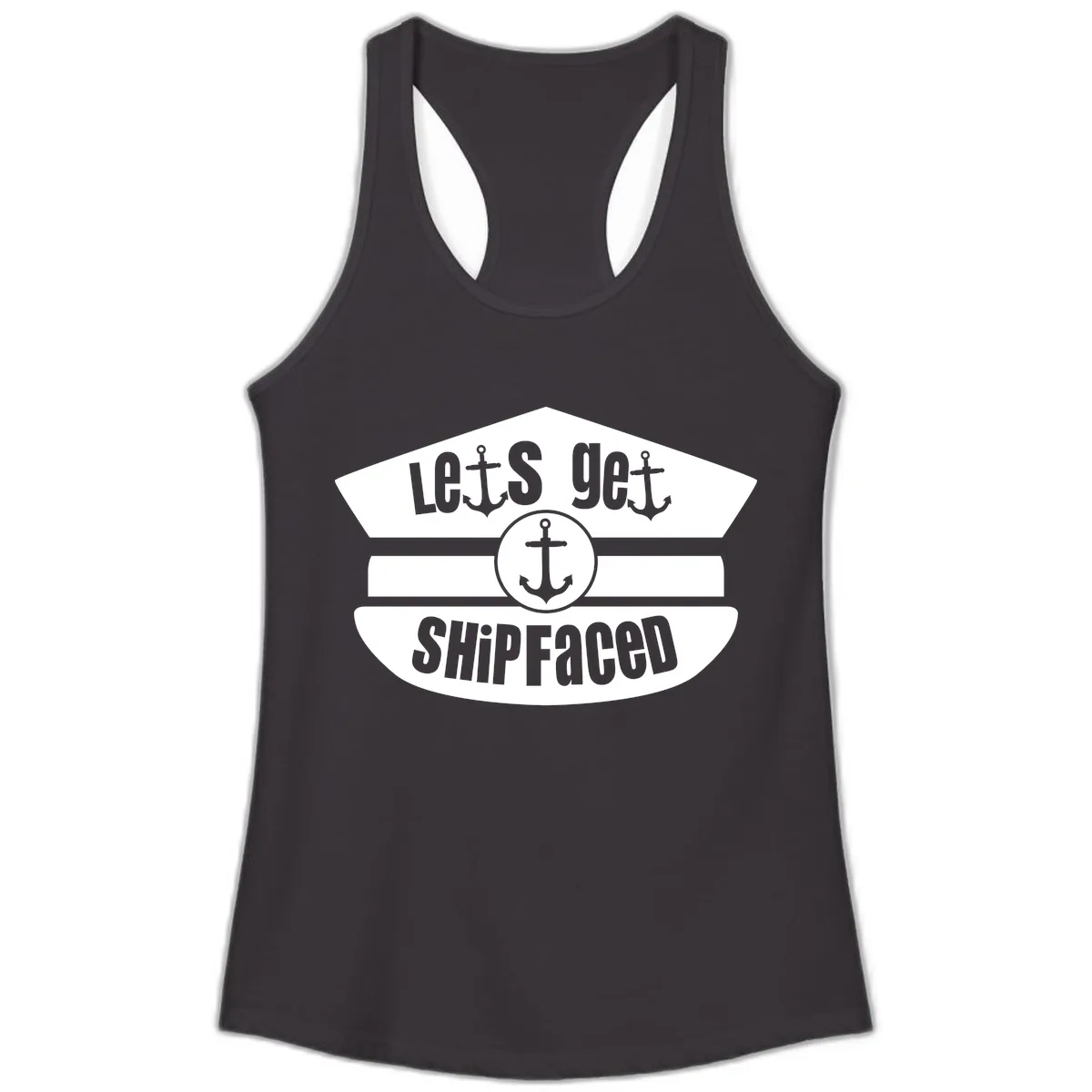 Let's Get Shipfaced Ladies Tank in Black