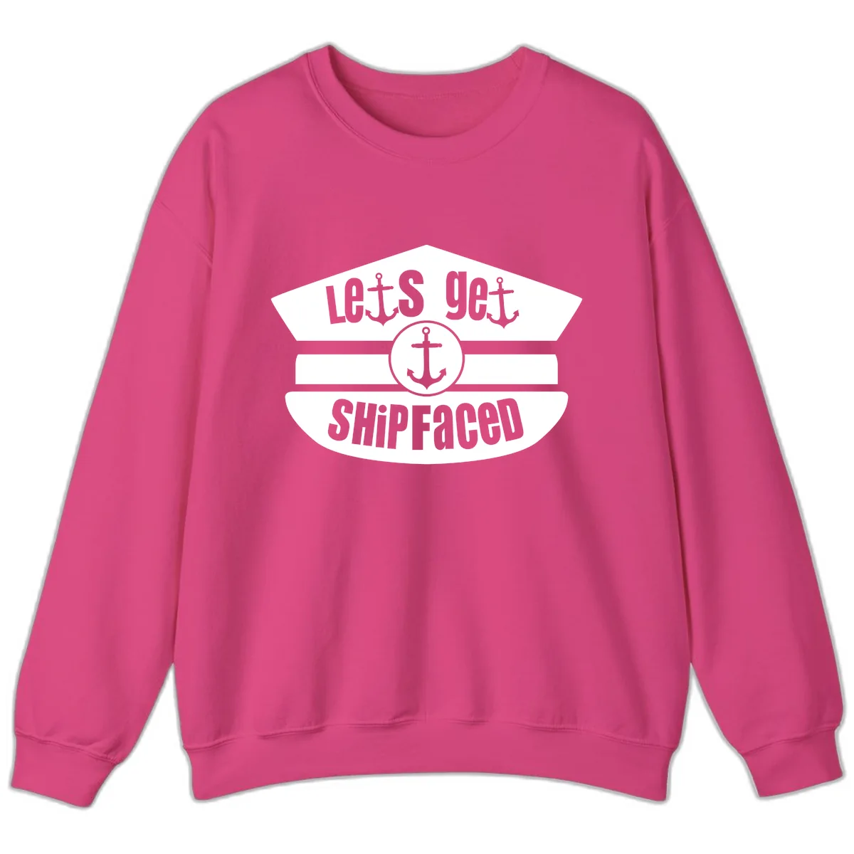 Let's Get Shipfaced Sweatshirt in Heliconia