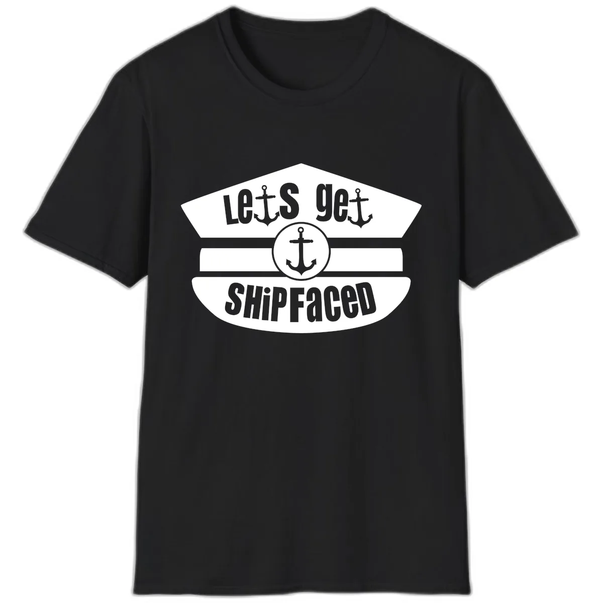Let's Get Shipfaced T-Shirt in Black