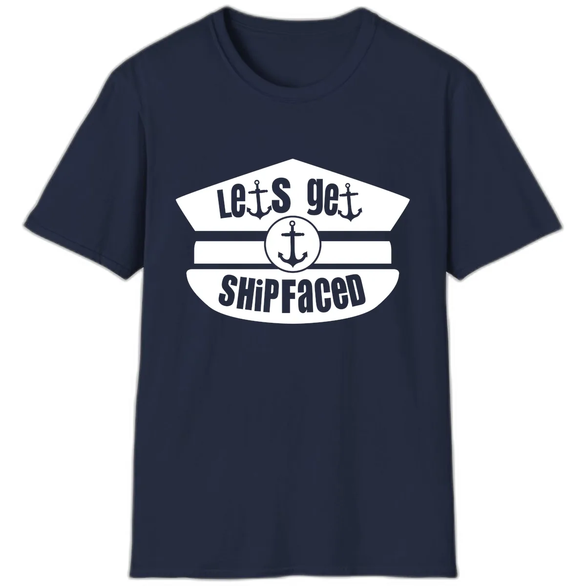 Let's Get Shipfaced T-Shirt in Navy