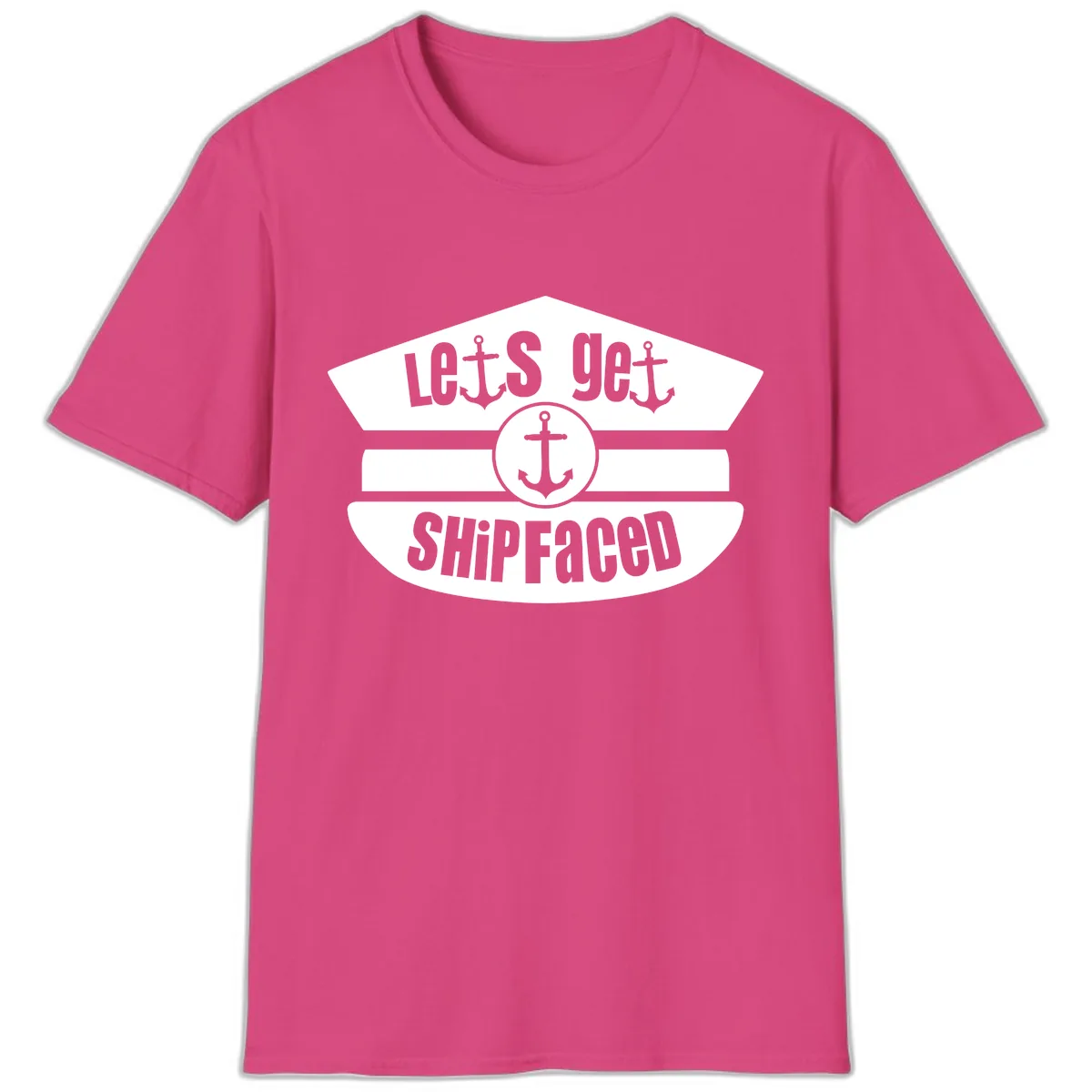 Let's Get Shipfaced T-Shirt in Heliconia
