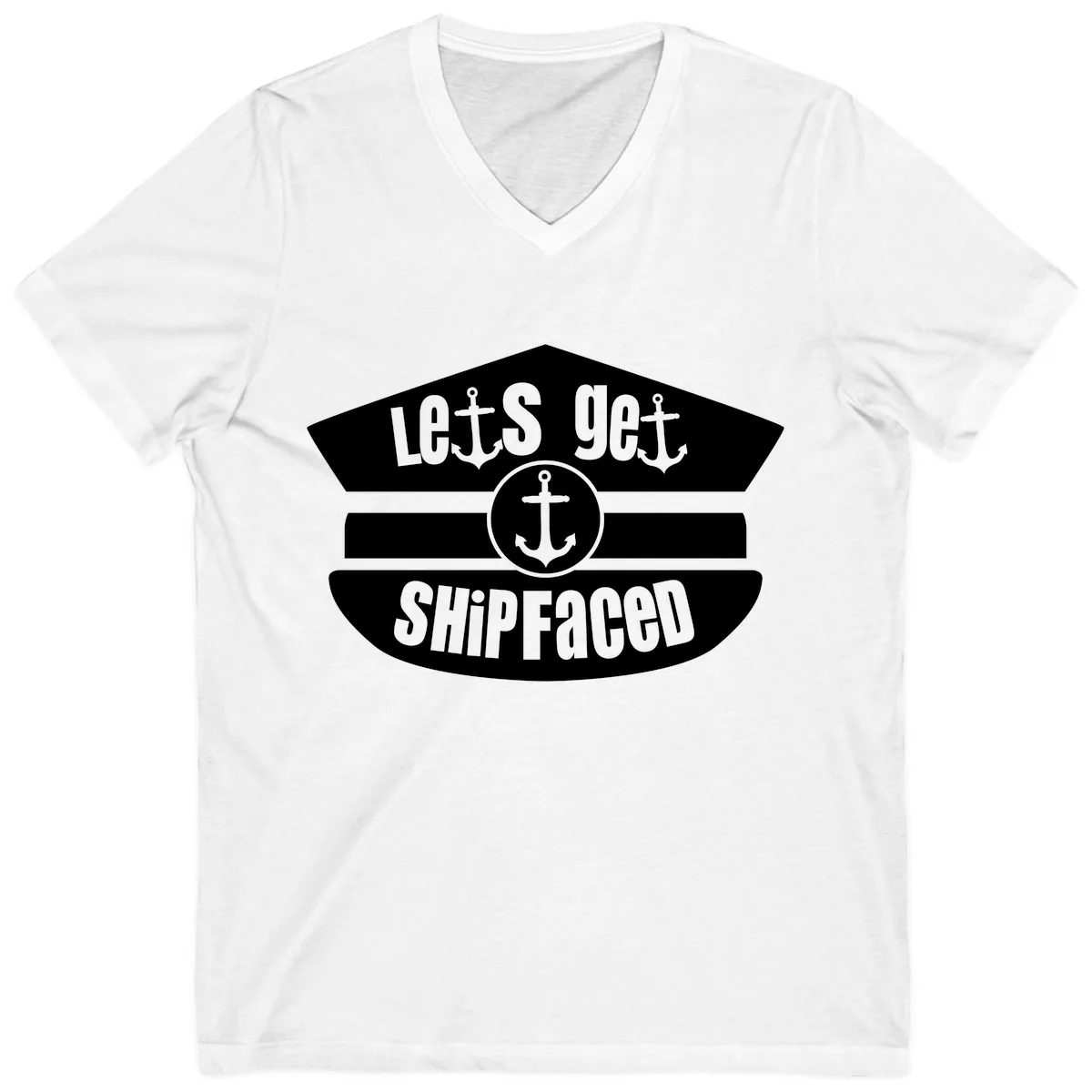 Let's Get Shipfaced V-Neck in White
