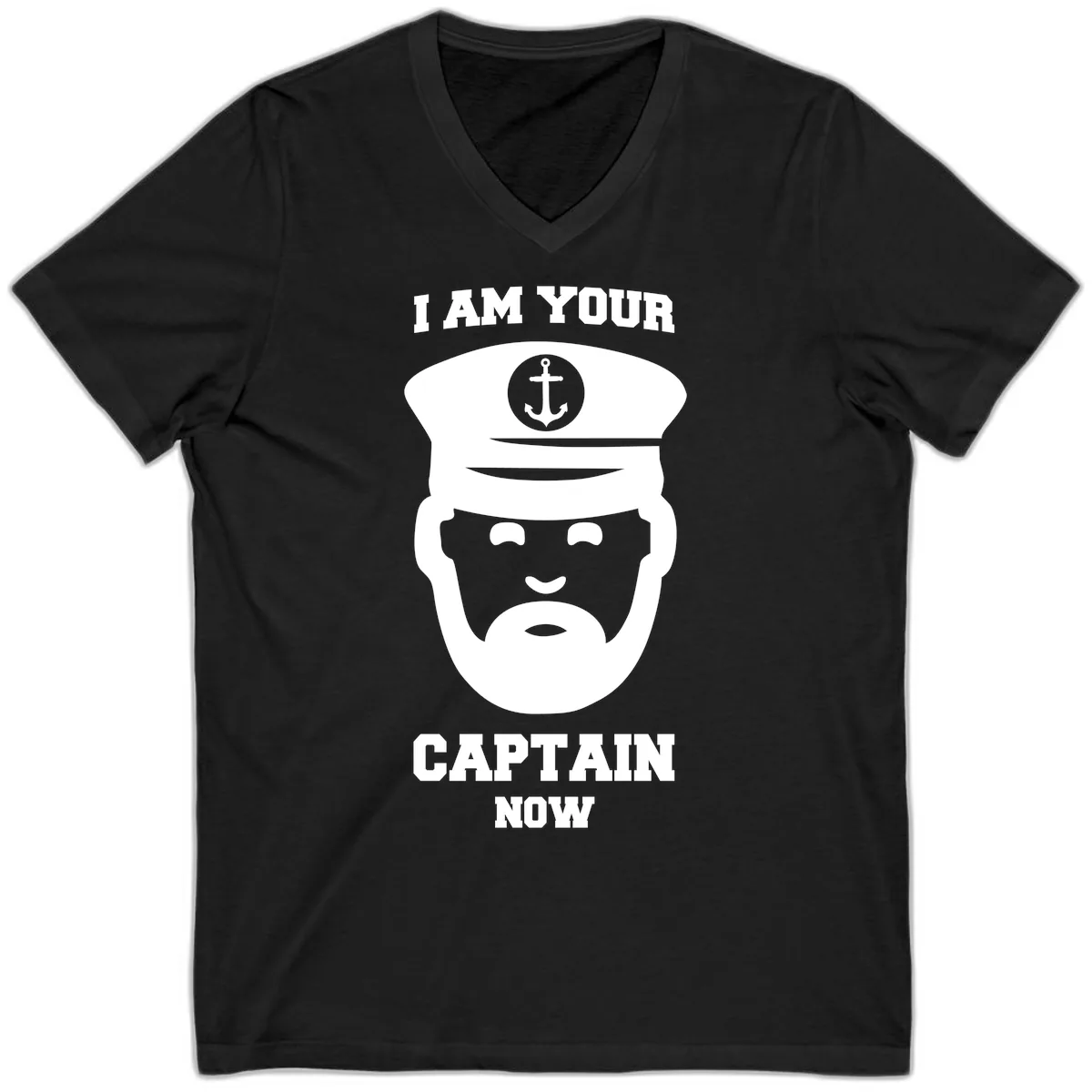 I Am Your Captain Now V-Neck in Black