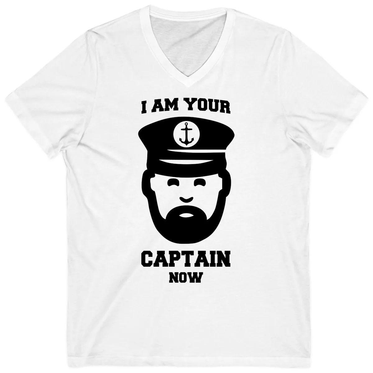 I Am Your Captain Now V-Neck in White