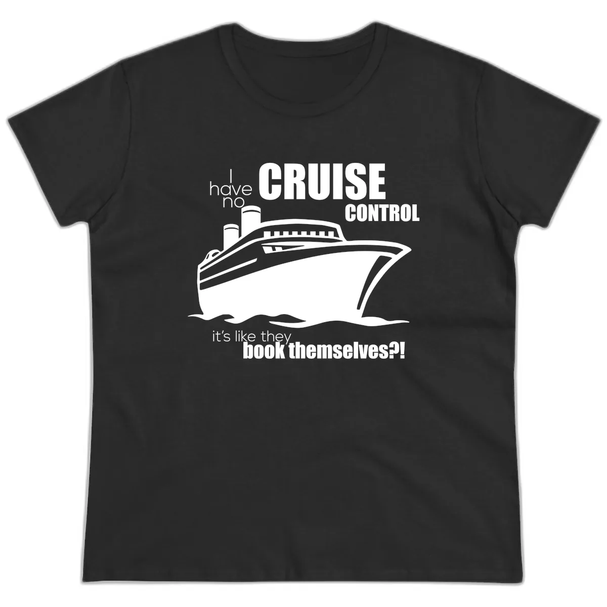 No Cruise Control Ladies Tee in Black
