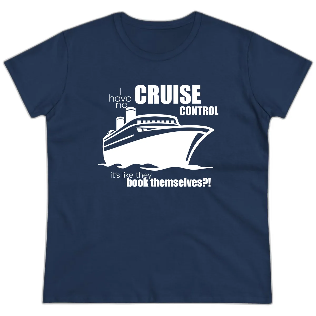 No Cruise Control Ladies Tee in Navy
