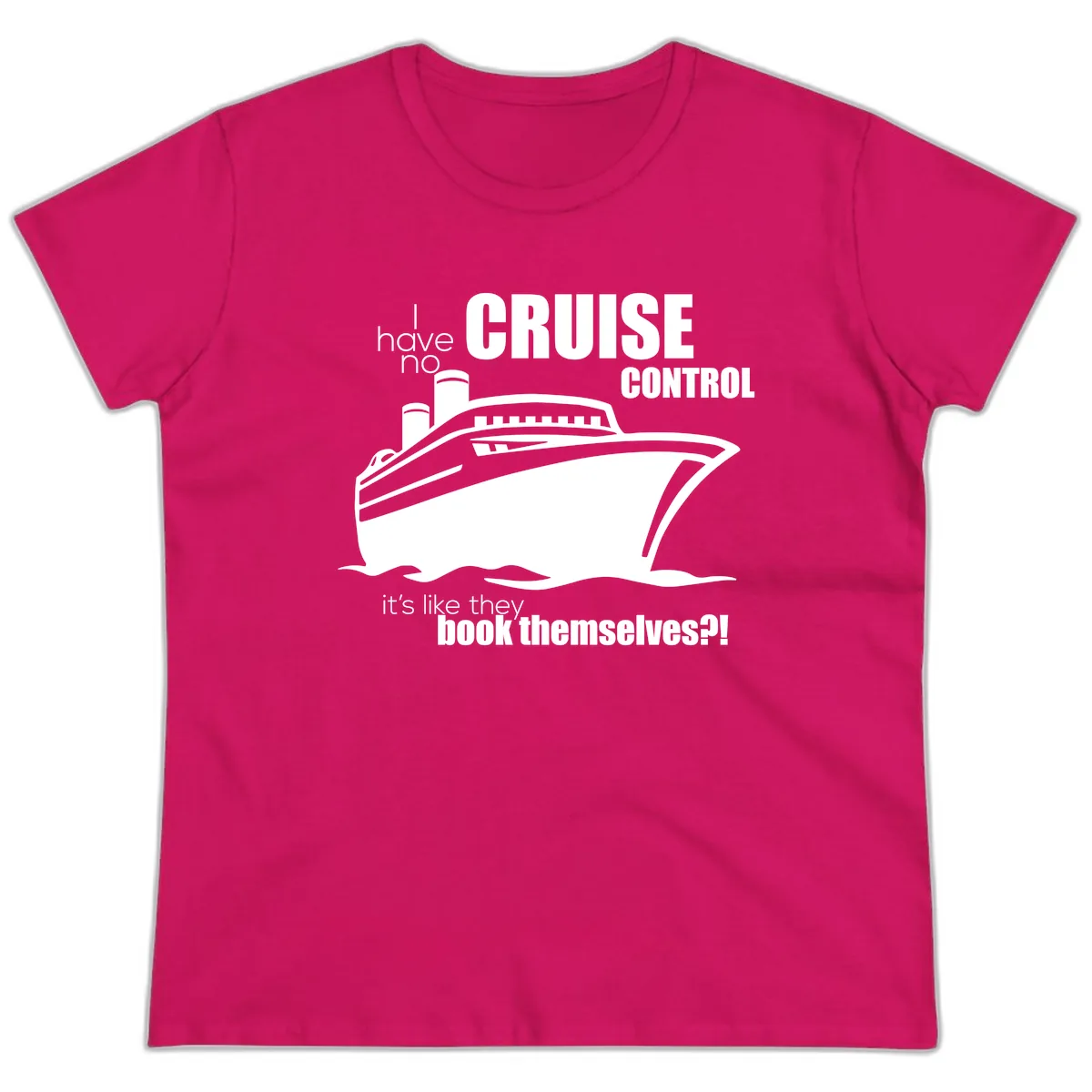 No Cruise Control Ladies Tee in Heliconia