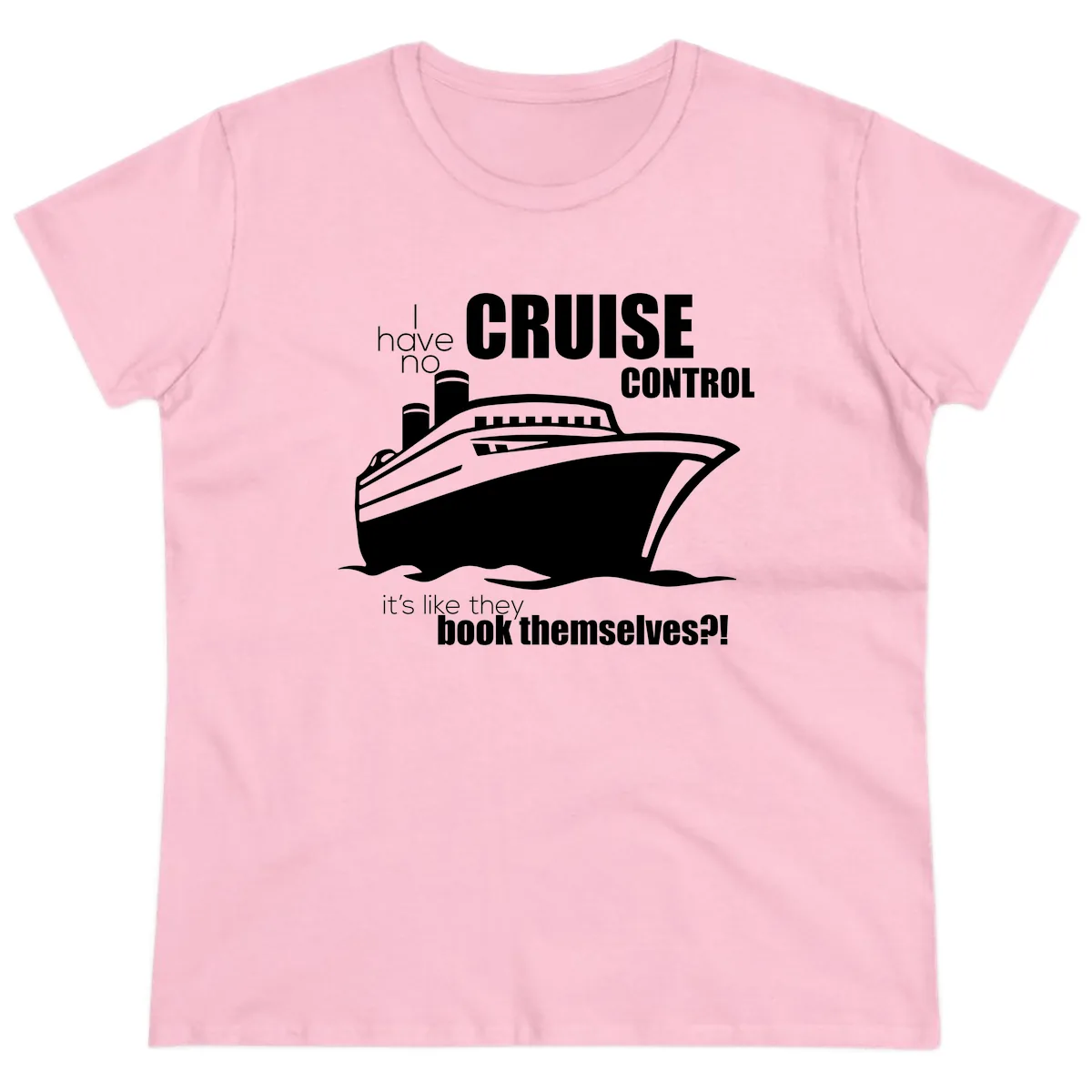 No Cruise Control Ladies Tee in Light Pink