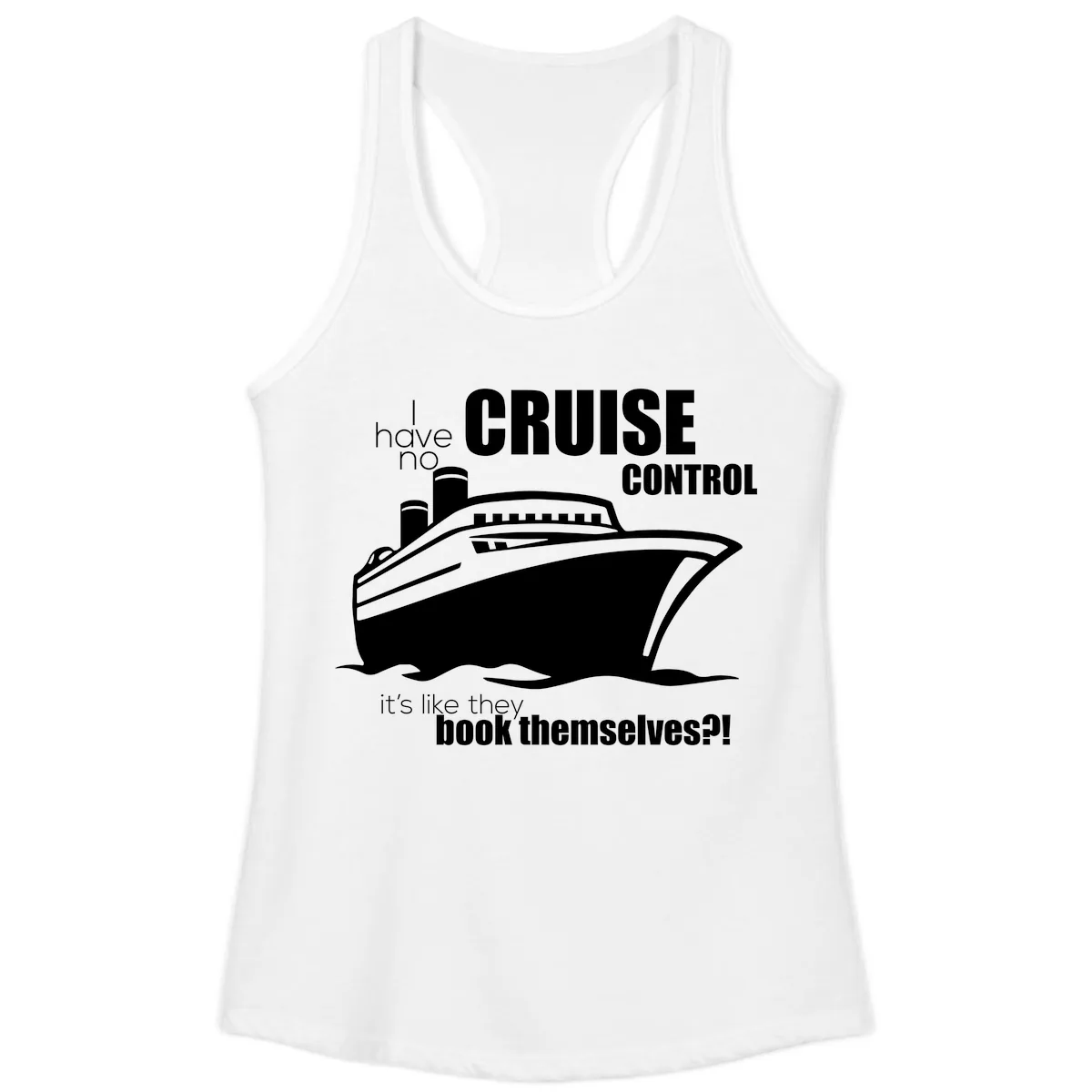 No Cruise Control Ladies Tank in White