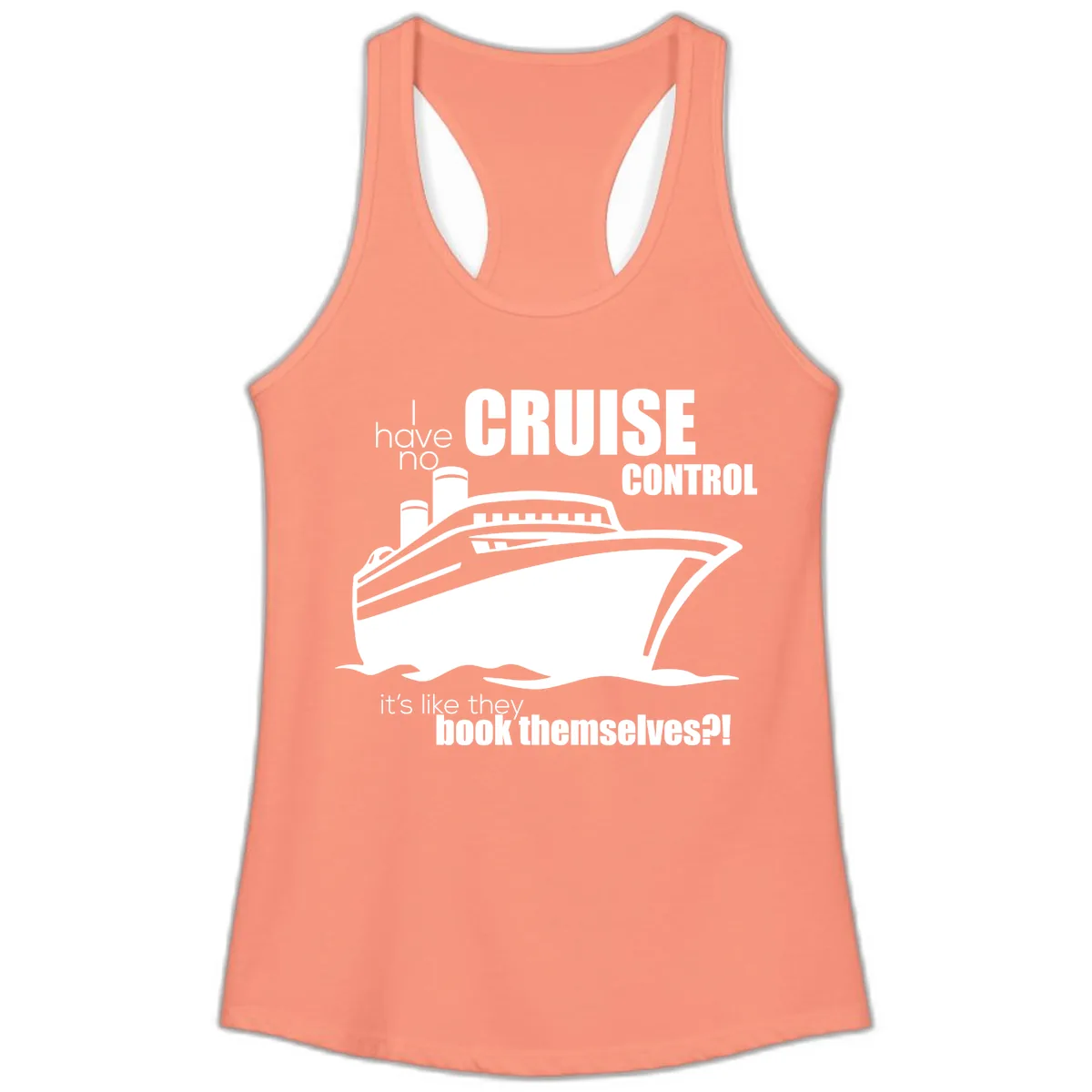 No Cruise Control Ladies Tank in Solid Light Orange