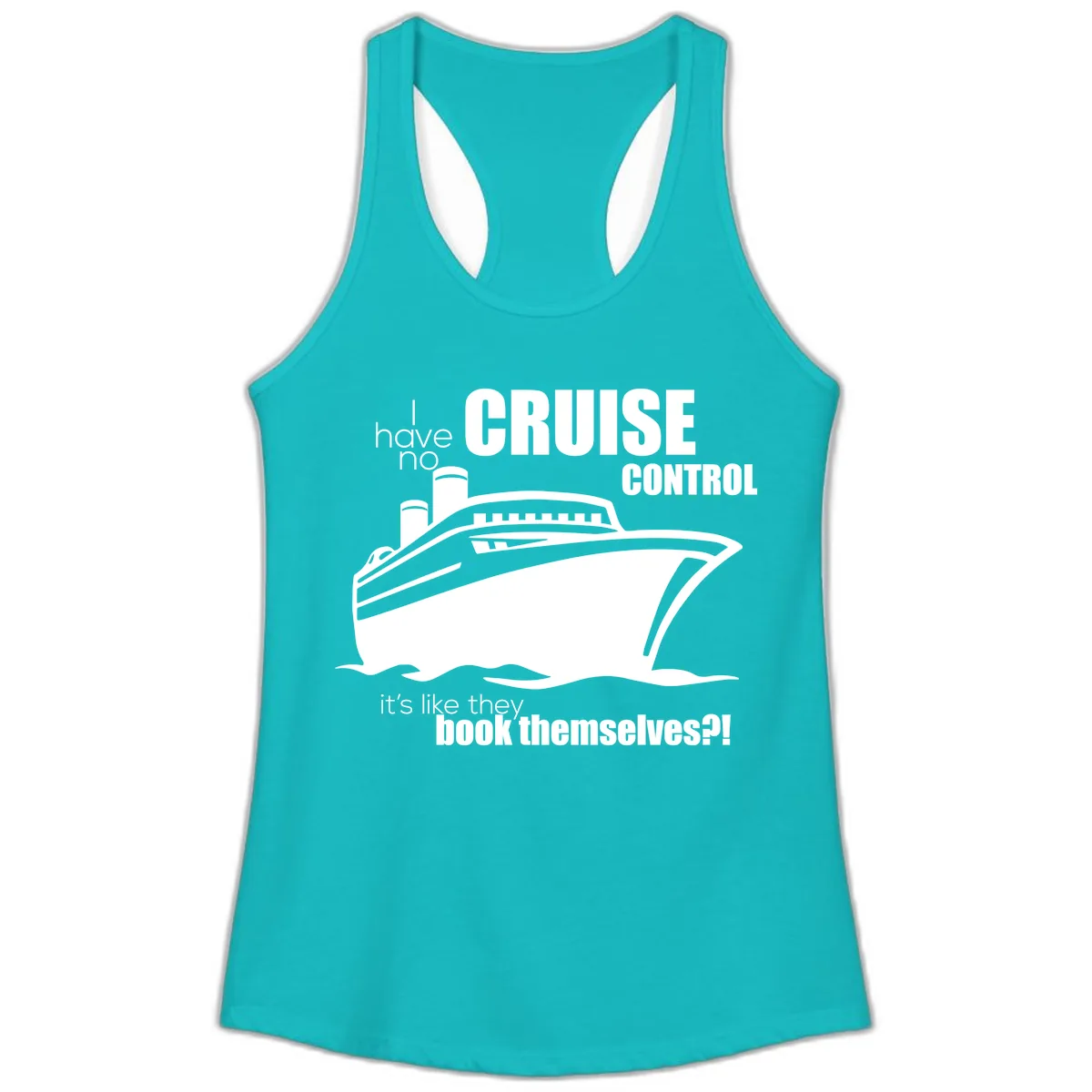 No Cruise Control Ladies Tank in Tahiti Blue