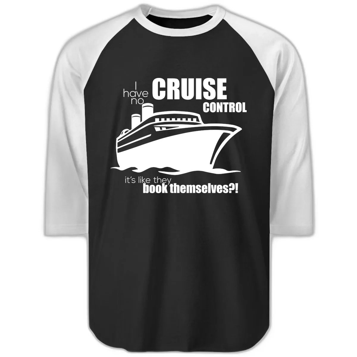 No Cruise Control Raglan 3/4 in Black White