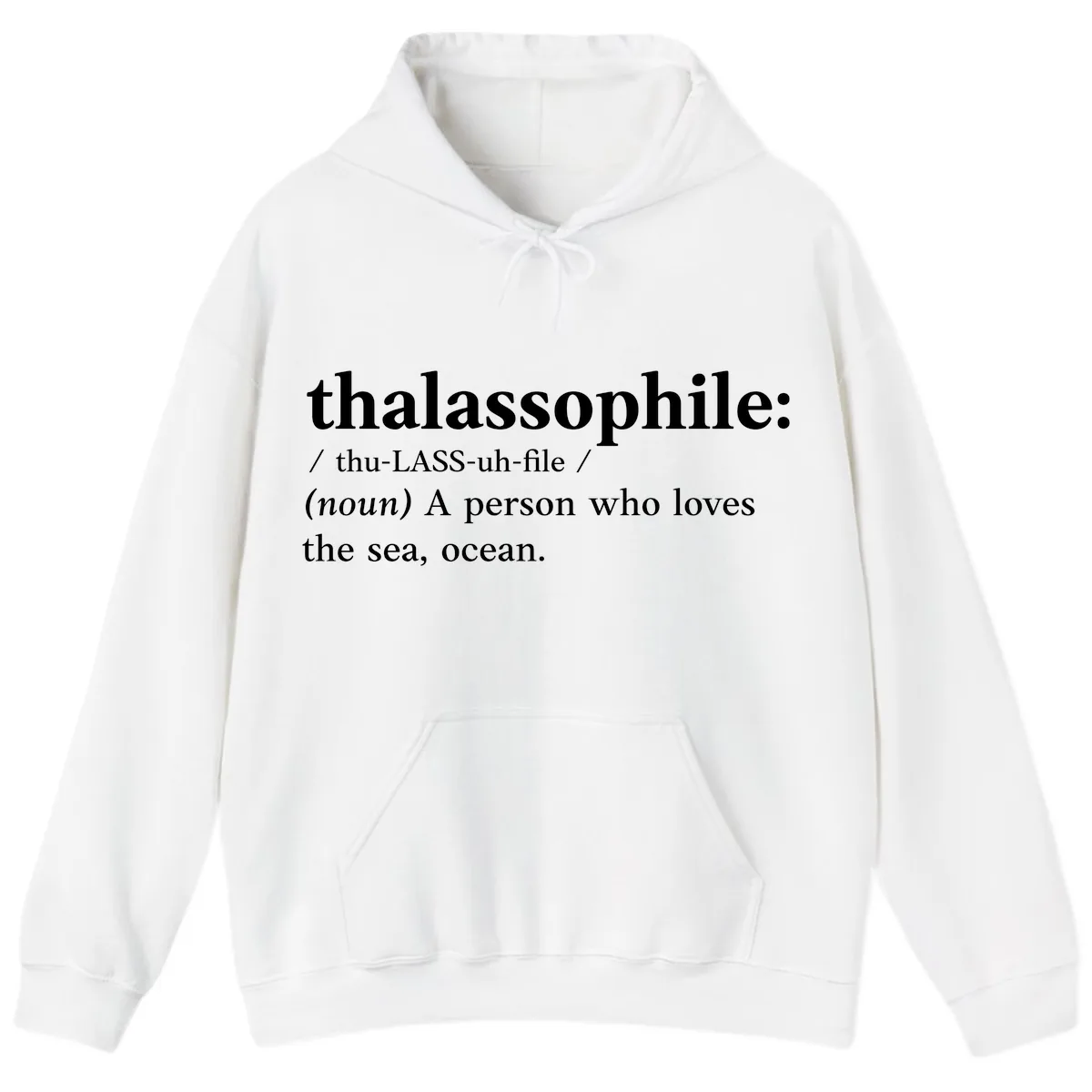 Thalassophile Ocean Lover Hoodie in White
