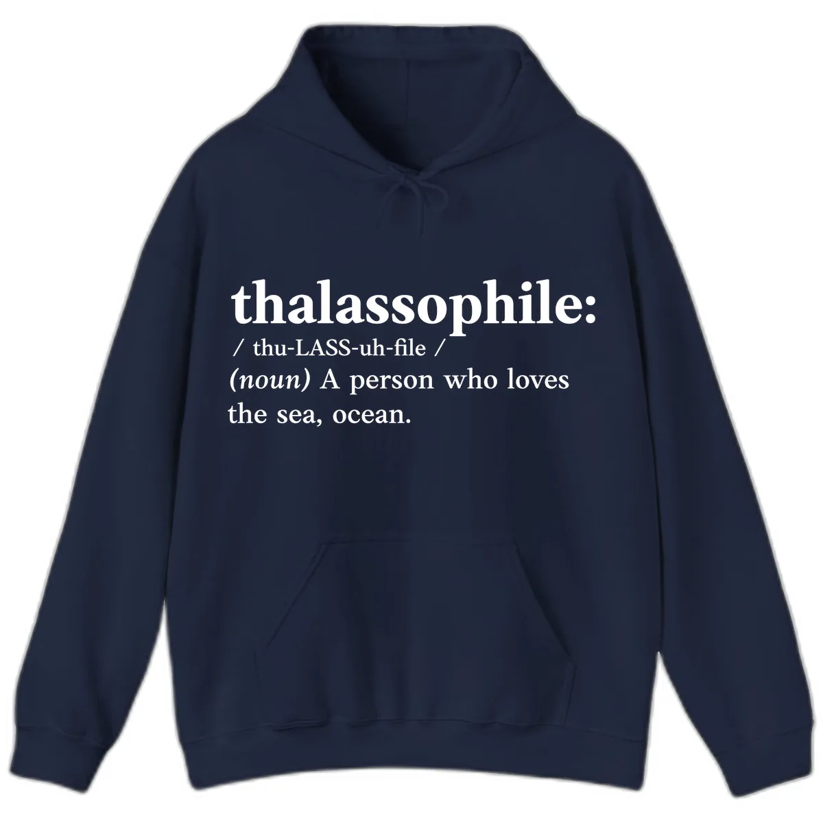 Thalassophile Ocean Lover Hoodie in Navy