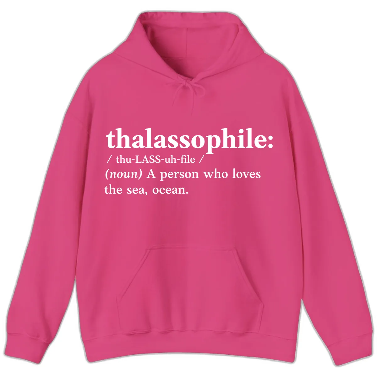 Thalassophile Ocean Lover Hoodie in Heliconia