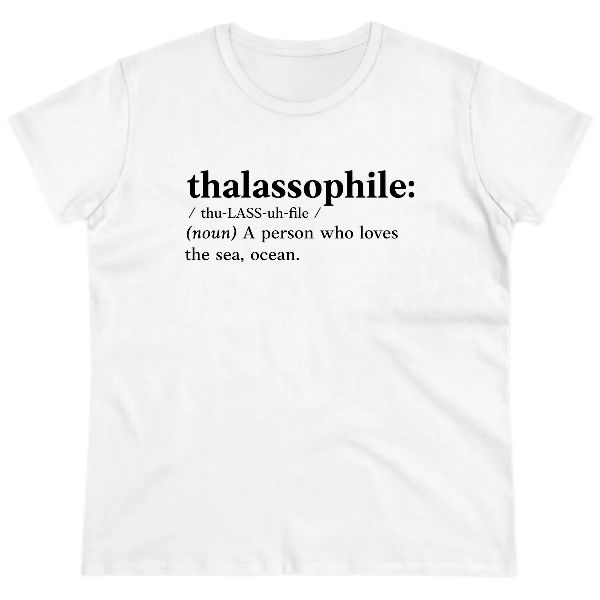 Thalassophile Ocean Lover Ladies Tee in White