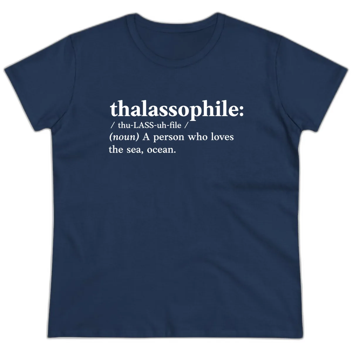 Thalassophile Ocean Lover Ladies Tee in Navy