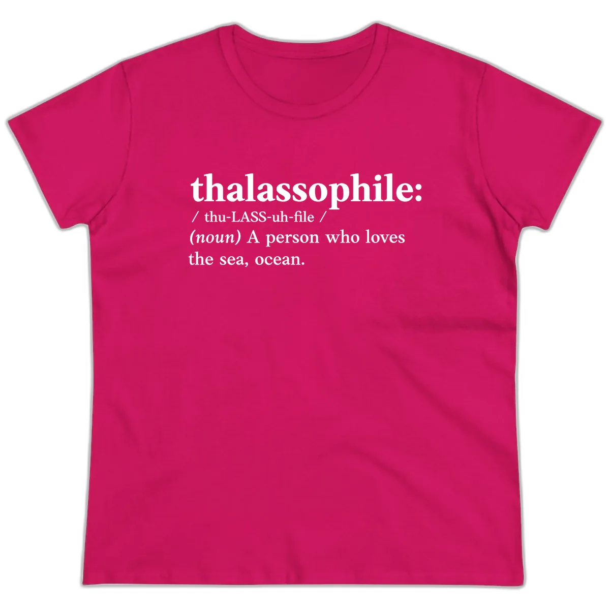 Thalassophile Ocean Lover Ladies Tee in Heliconia