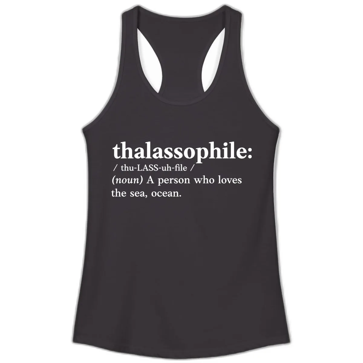 Thalassophile Ocean Lover Ladies Tank in Black