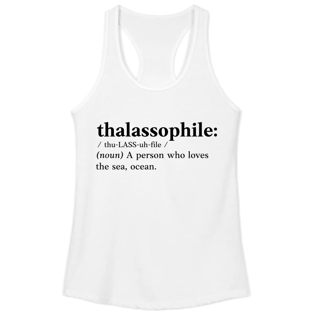 Thalassophile Ocean Lover Ladies Tank in White