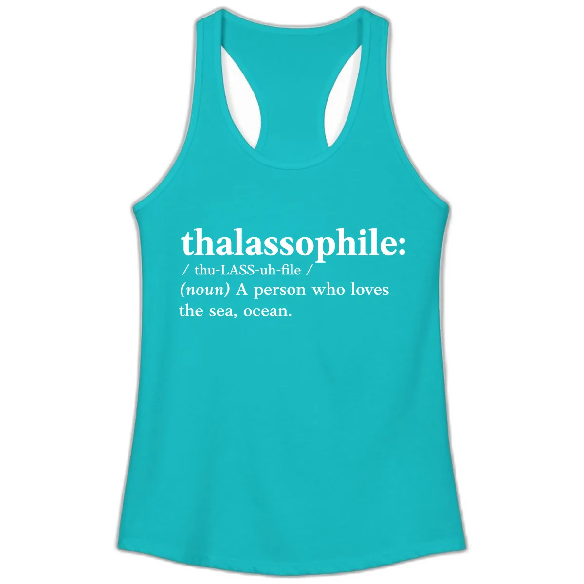 Thalassophile Ocean Lover Ladies Tank in Tahiti Blue
