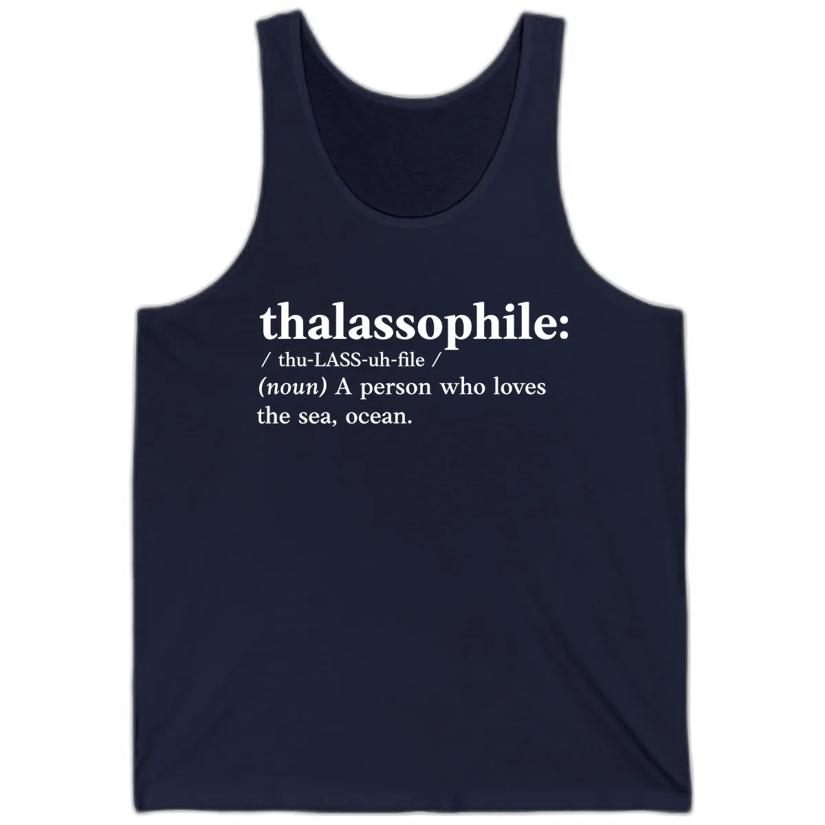 Thalassophile Ocean Lover Tank in Navy