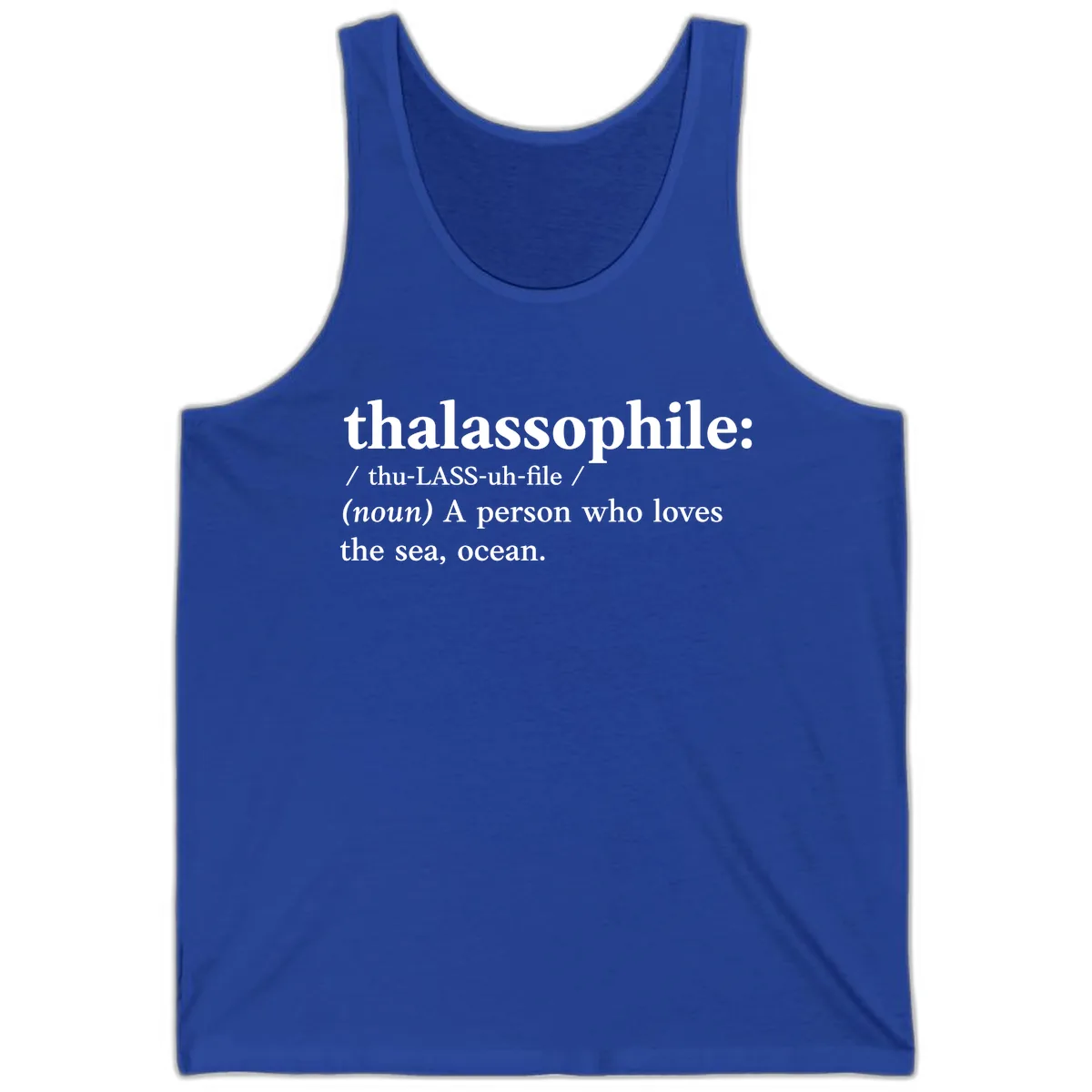 Thalassophile Ocean Lover Tank in True Royal