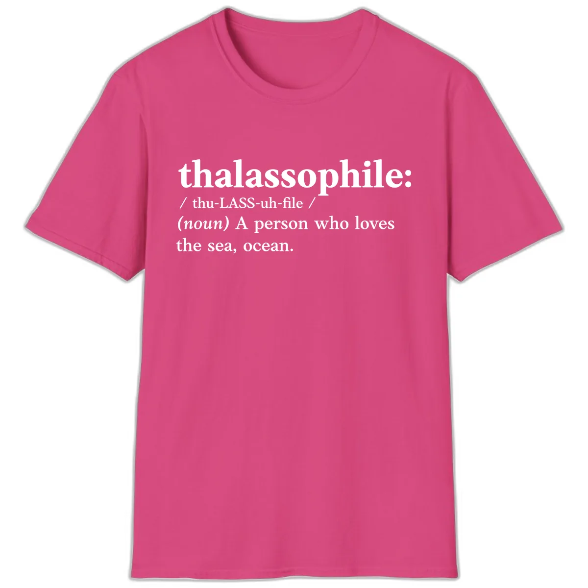 Thalassophile Ocean Lover T-Shirt in Heliconia