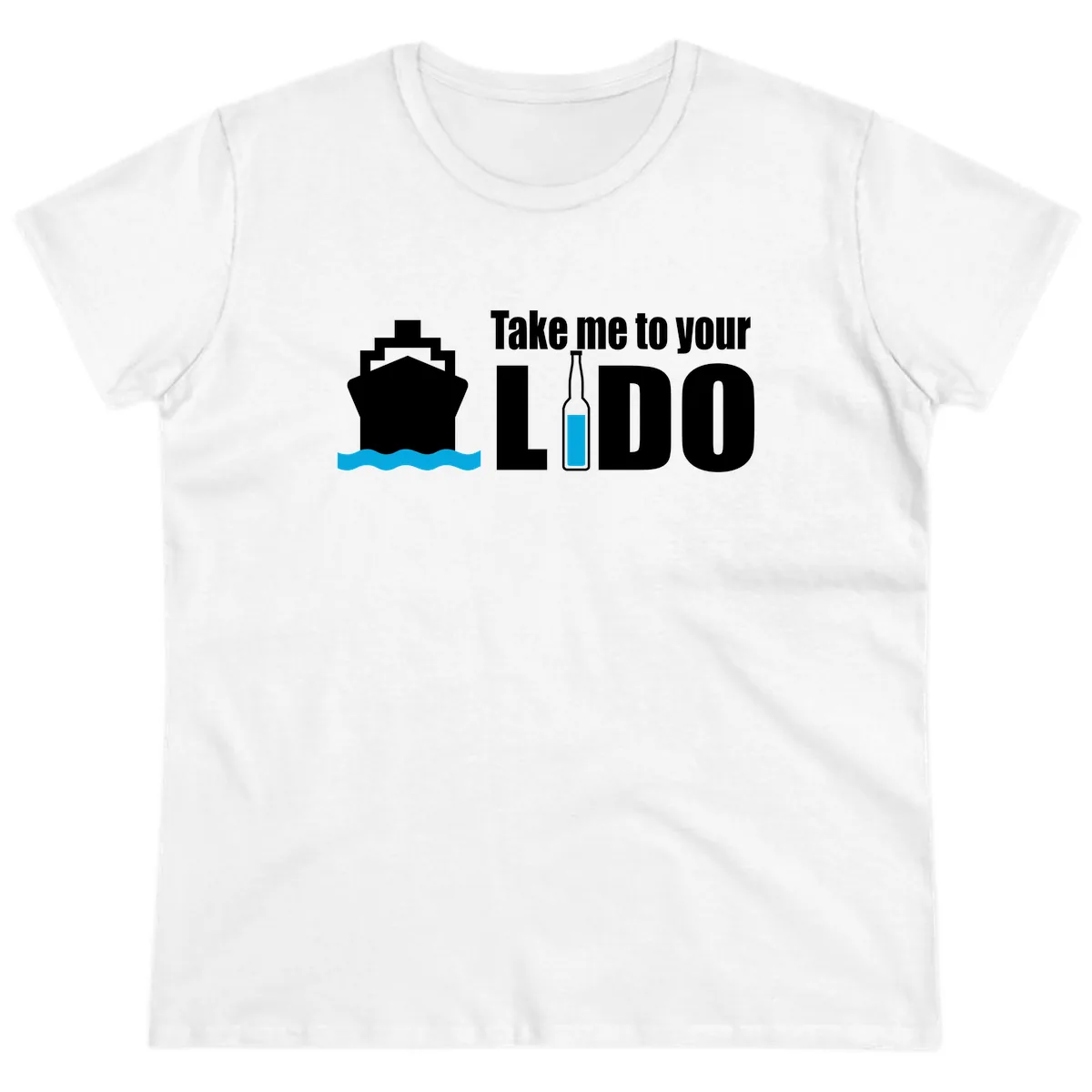 Take Me To Your Lido Ladies Tee in White