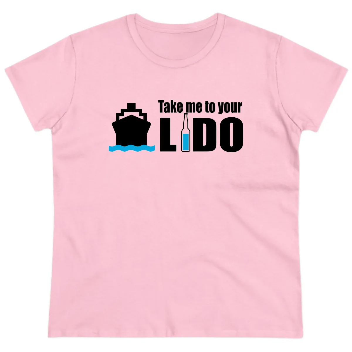Take Me To Your Lido Ladies Tee in Light Pink