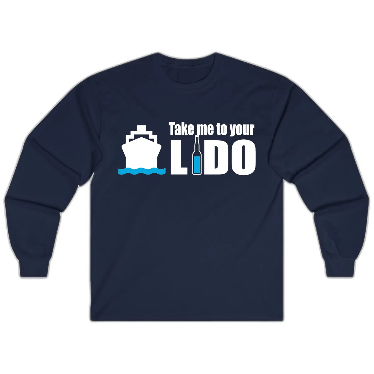 Take Me To Your Lido Long Sleeve in Navy
