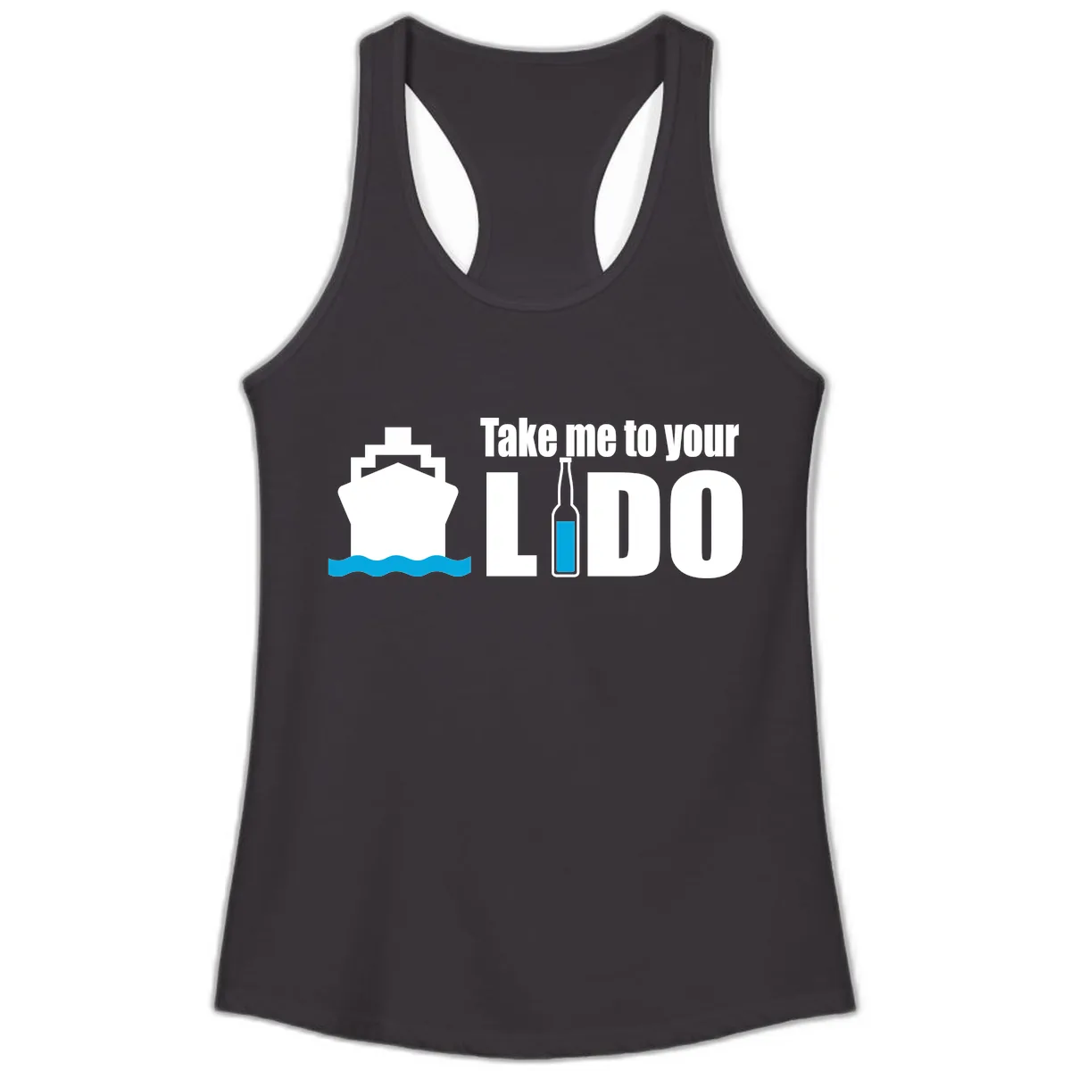 Take Me To Your Lido Ladies Tank in Black