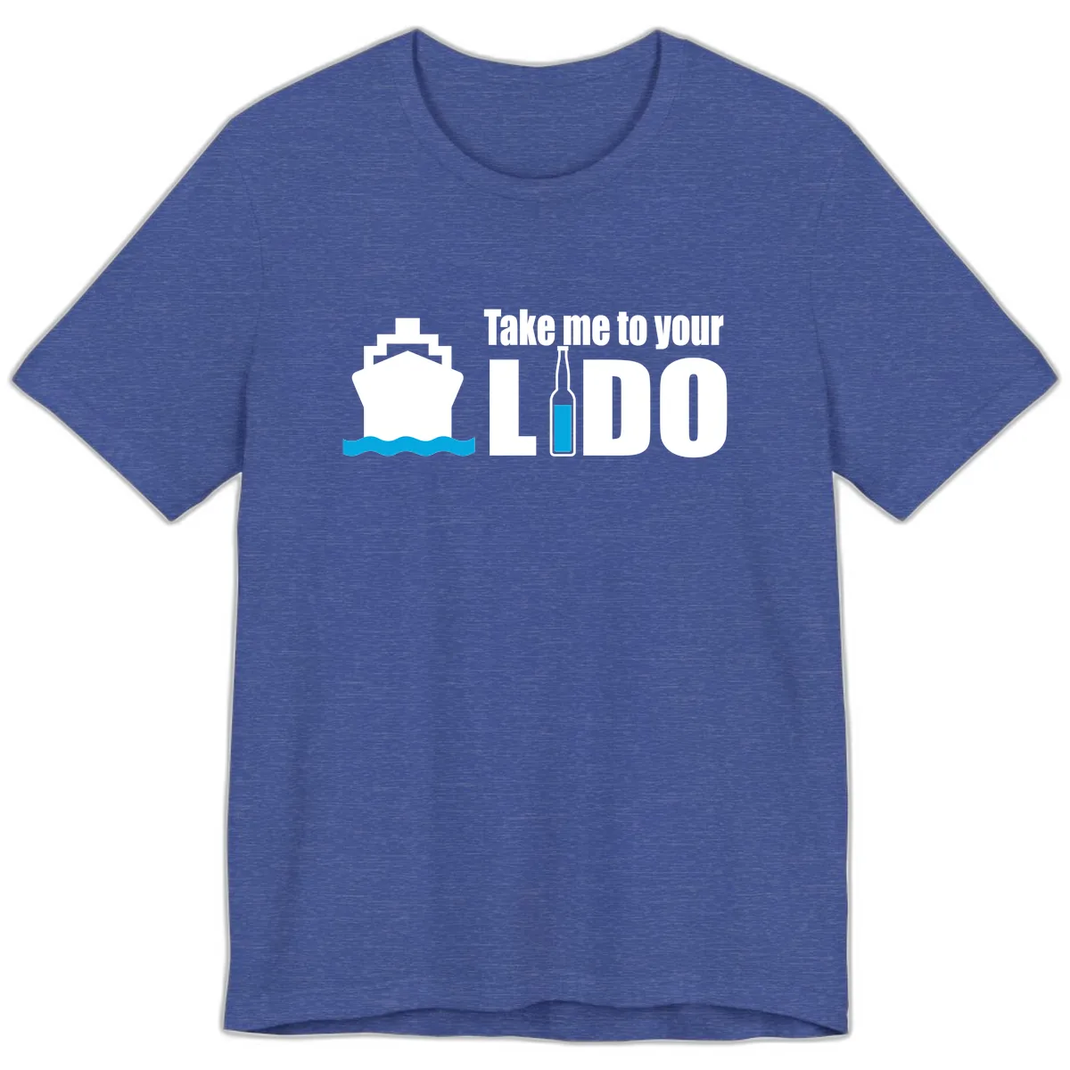 Take Me To Your Lido Premium T-Shirt in Heather True Royal