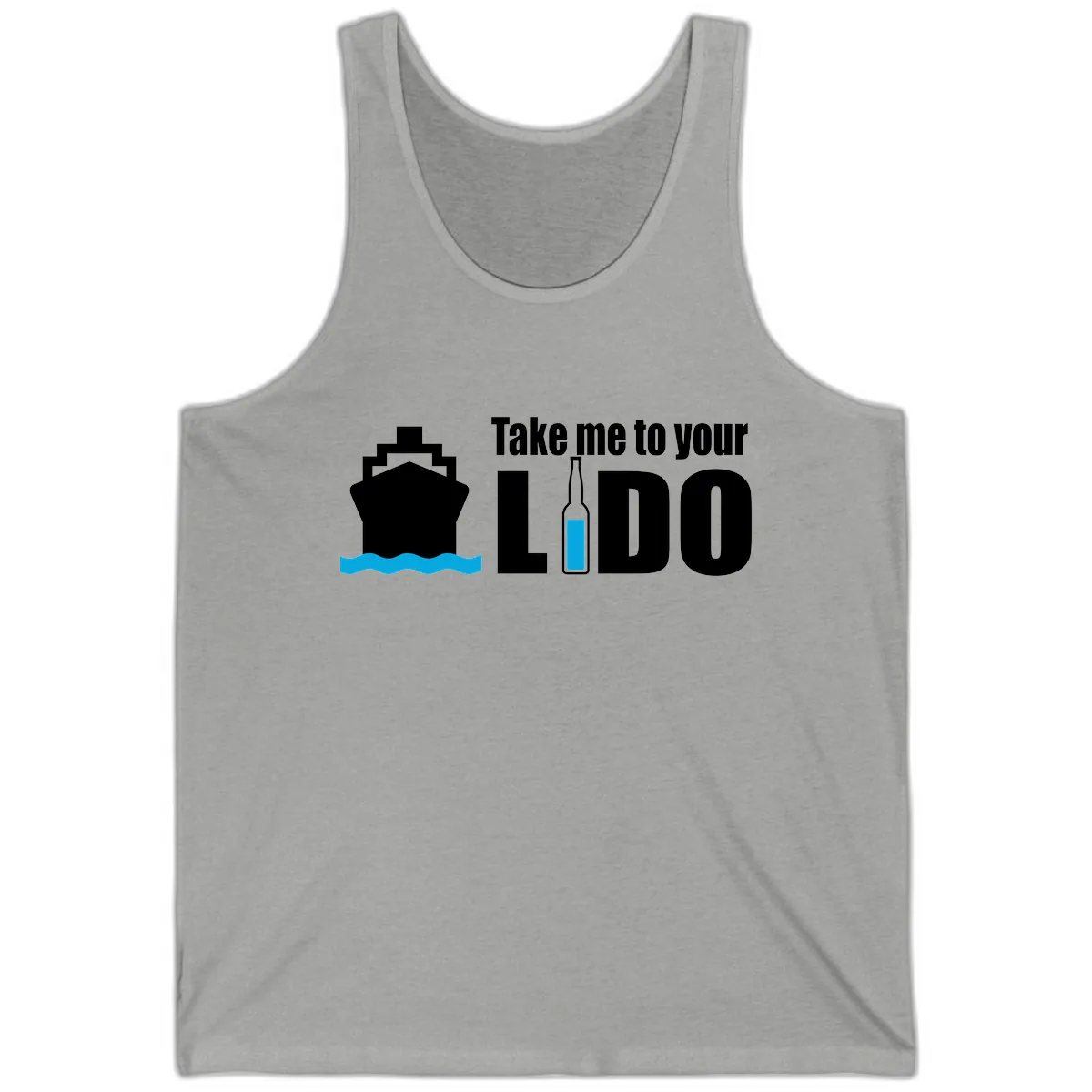 Take Me To Your Lido Tank in Athletic Heather