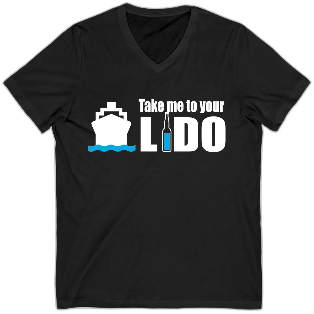 Take Me To Your Lido V-Neck in Black