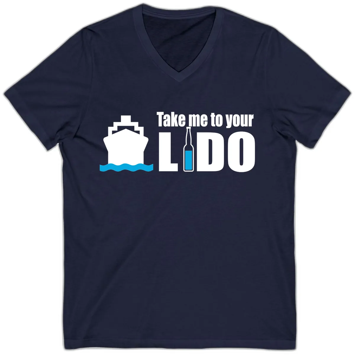 Take Me To Your Lido V-Neck in Navy