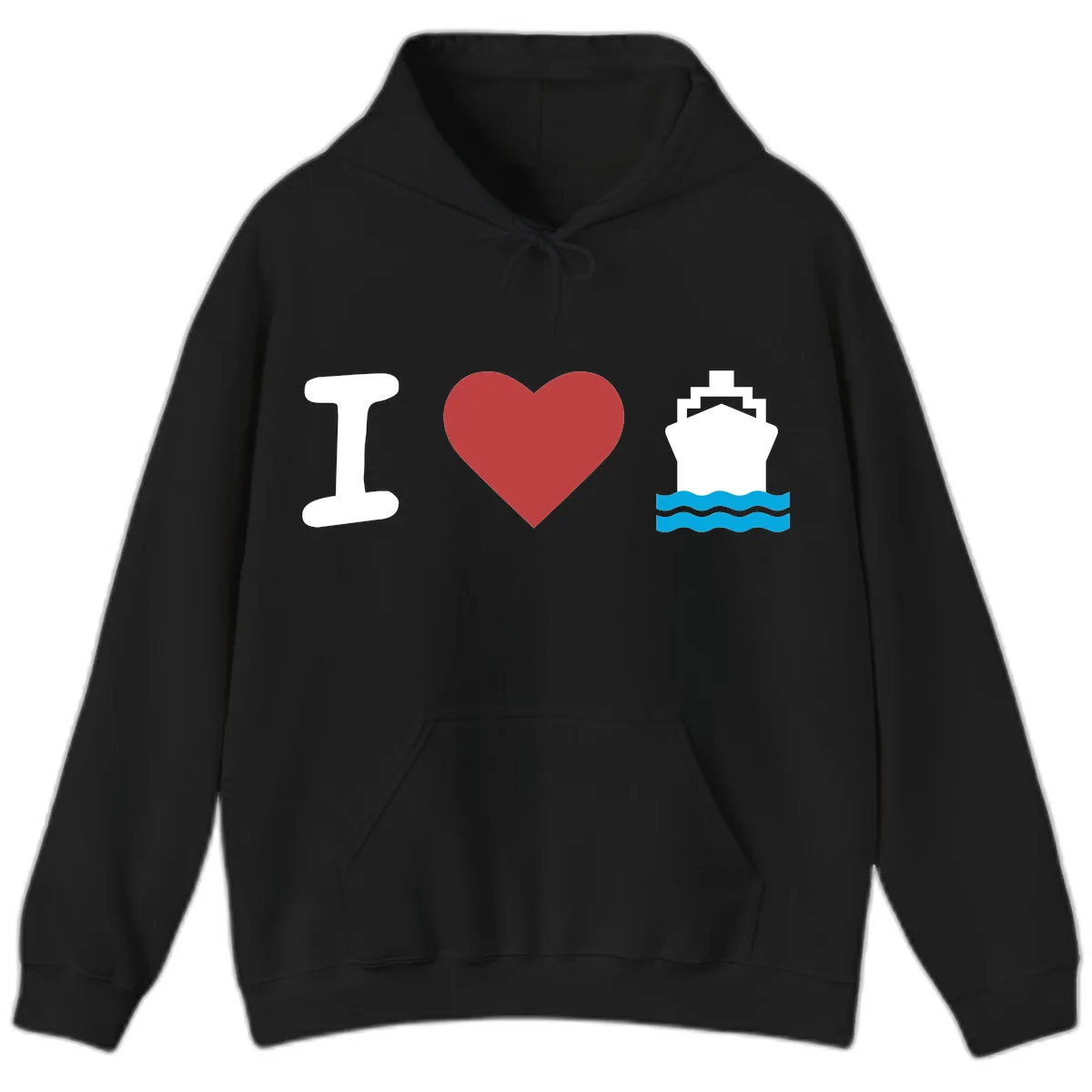 I Love Cruise Ships Hoodie in Black