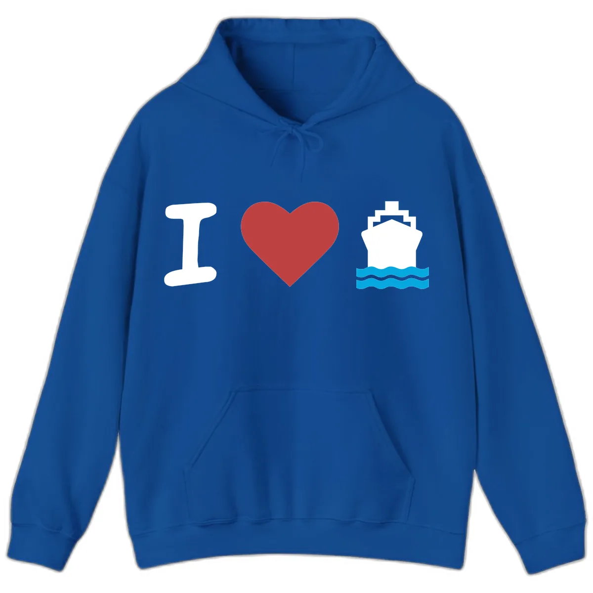 I Love Cruise Ships Hoodie in Royal