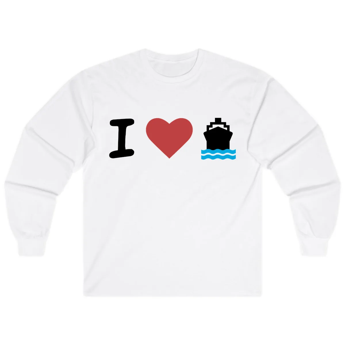 I Love Cruise Ships Long Sleeve in White