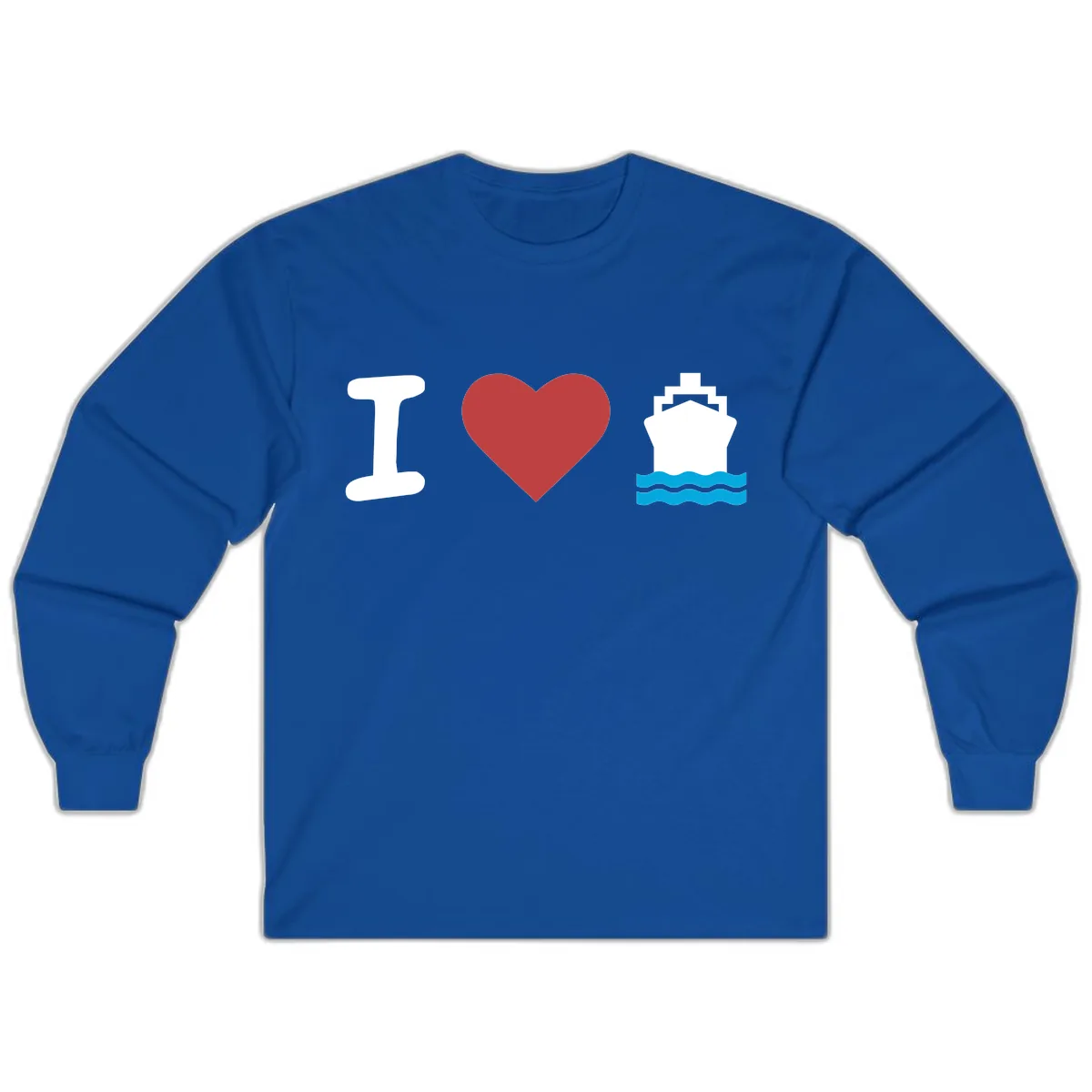 I Love Cruise Ships Long Sleeve in Royal