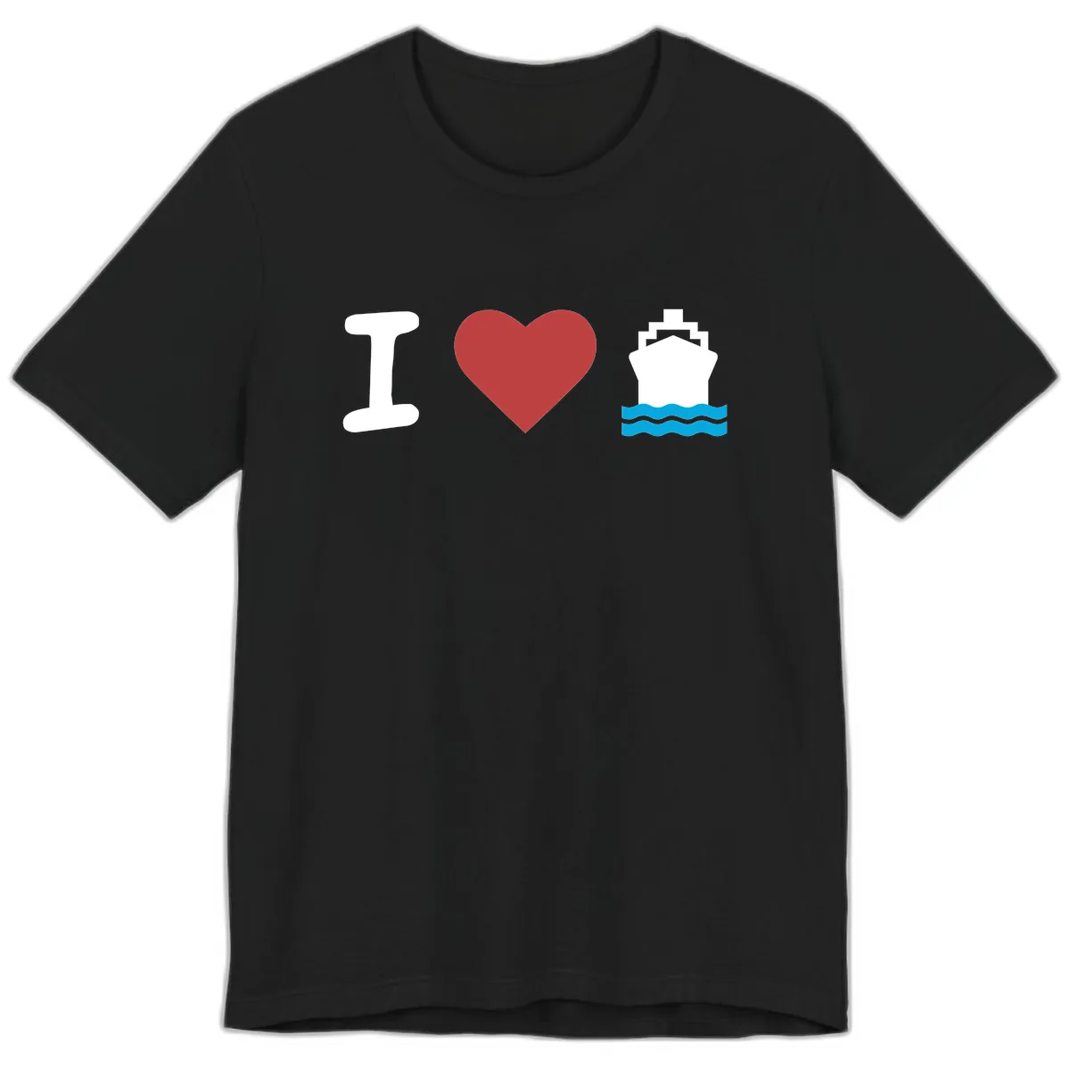 I Love Cruise Ships Premium T-Shirt in Black
