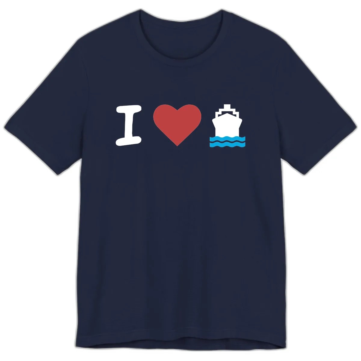 I Love Cruise Ships Premium T-Shirt in Navy