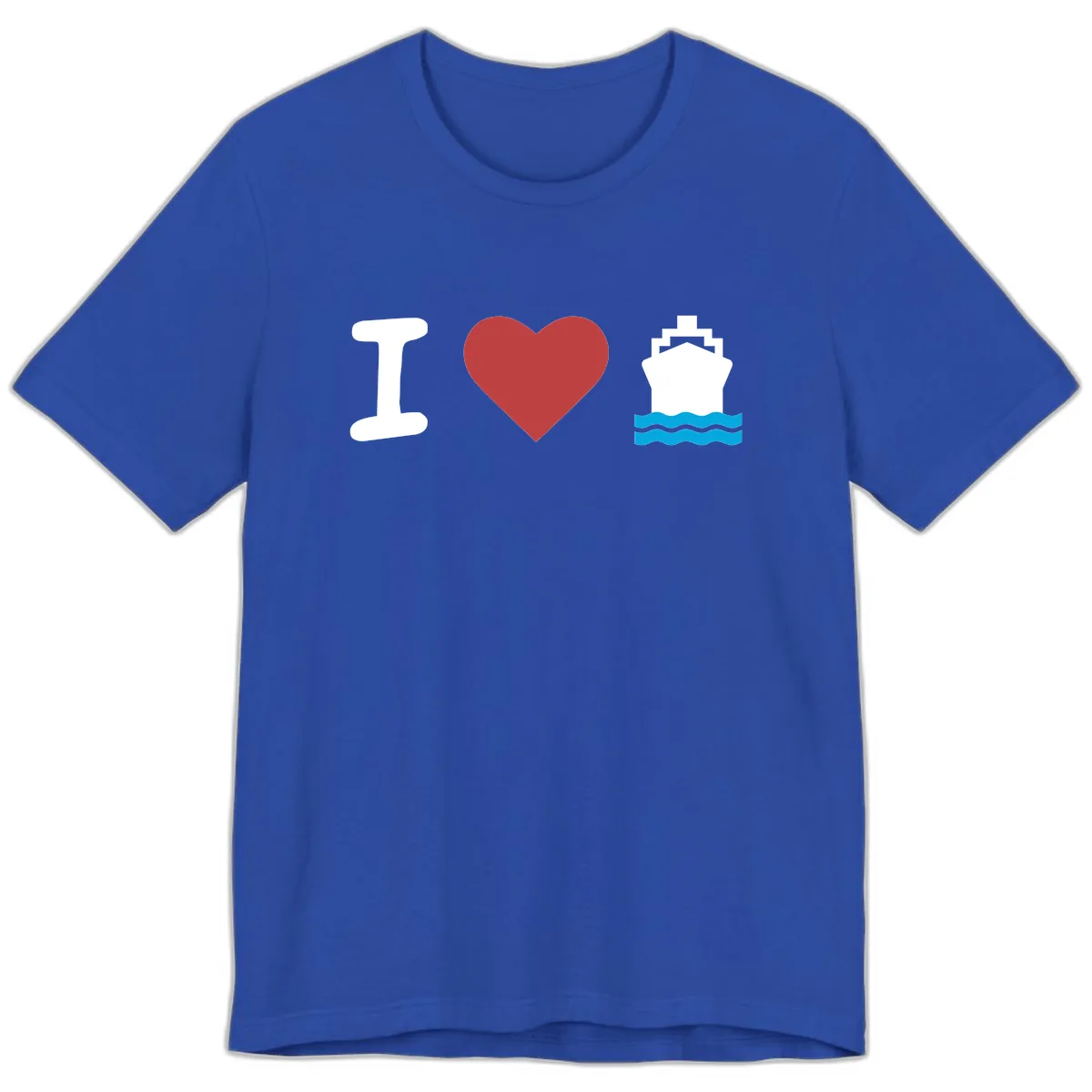 I Love Cruise Ships Premium T-Shirt in True Royal
