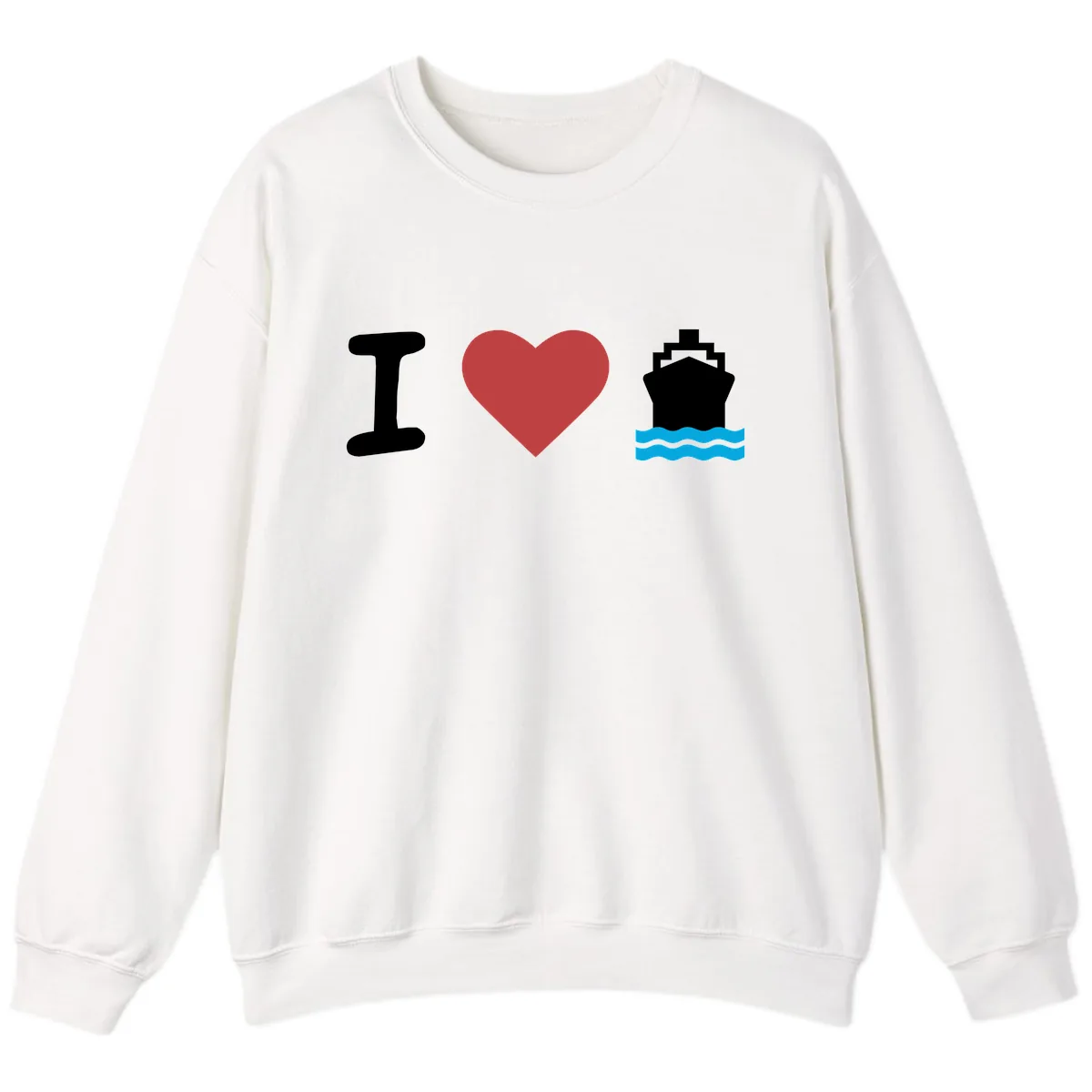 I Love Cruise Ships Sweatshirt in White