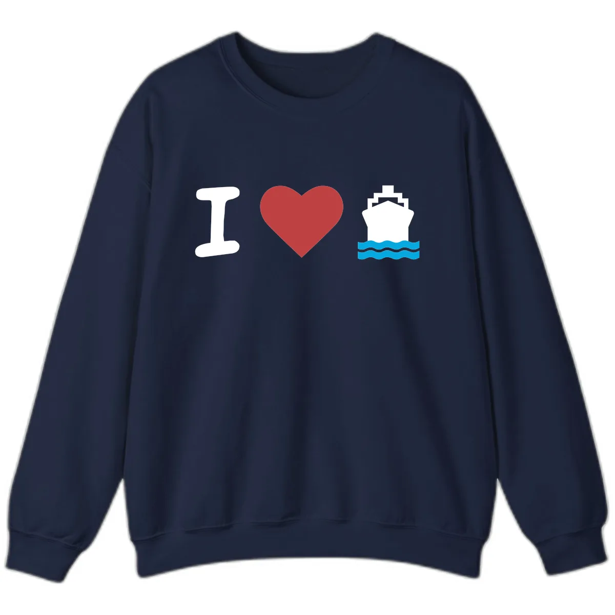 I Love Cruise Ships Sweatshirt in Navy