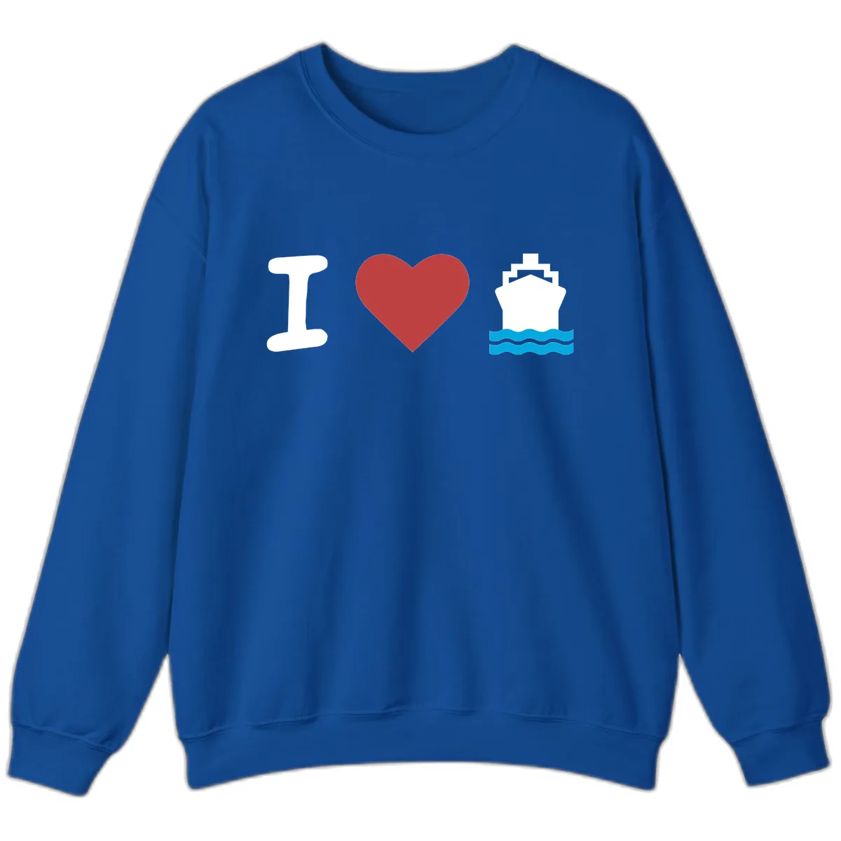 I Love Cruise Ships Sweatshirt in Royal